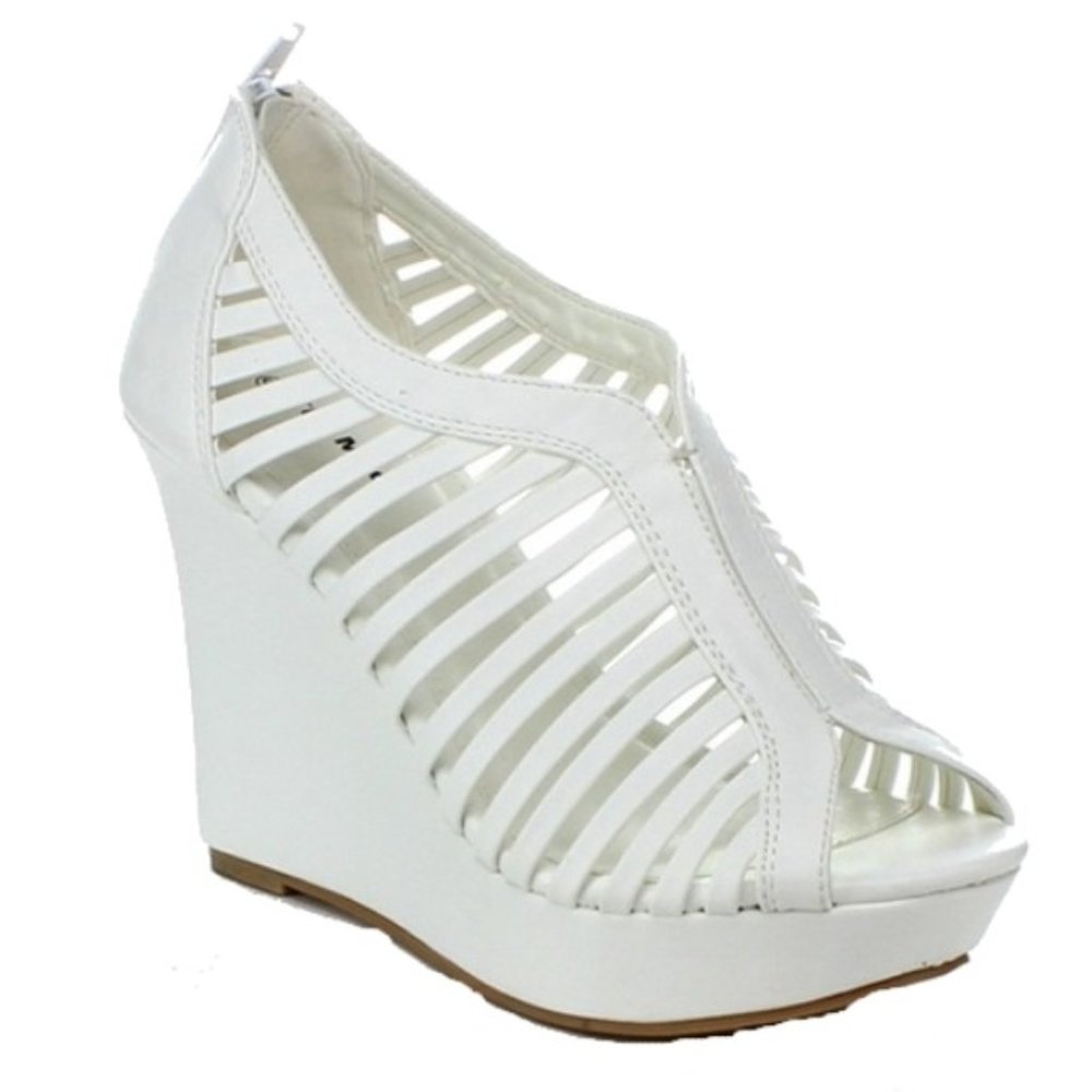 Top Moda Bird Gage Gladiator Wedge Heel Sandals